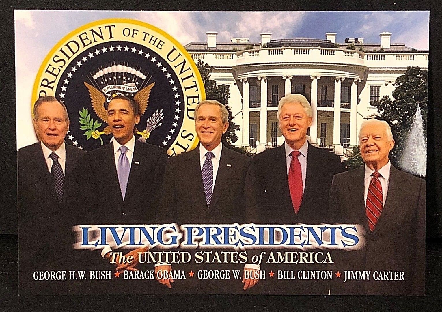 Living Presidents of The United States of America Card GEORGE BUSH OBAMA CLINTON