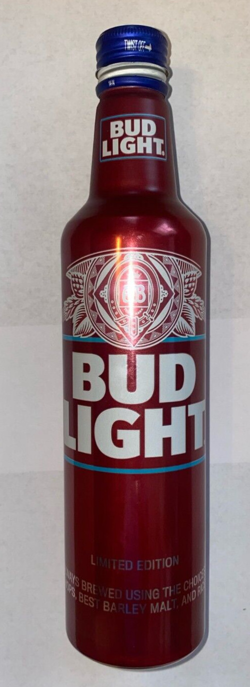 Bud Light aluminum bottle 16oz Alabama Crimson Tide  crimson bottle empty w/cap