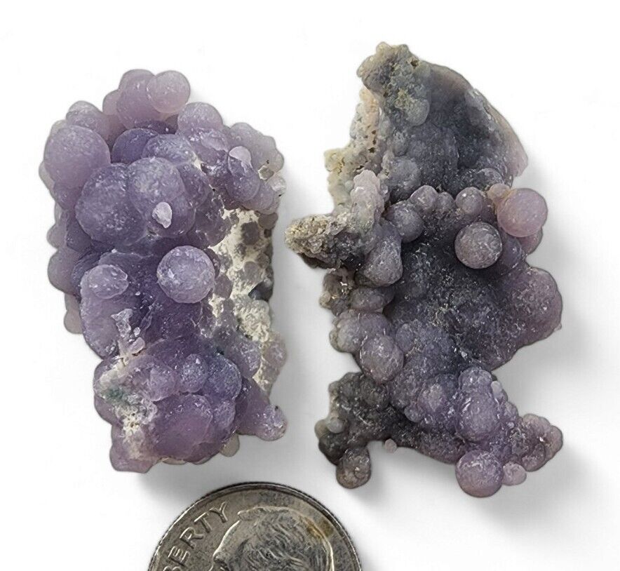 Grape Chalcedony Botryoidal Crystals 16.7 grams. 2 Piece Lot