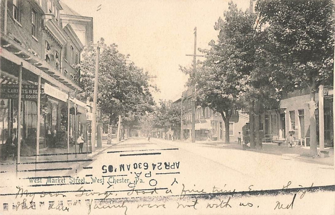Postcard West Market Street West Chester Pennsylvania PA UDB 1905