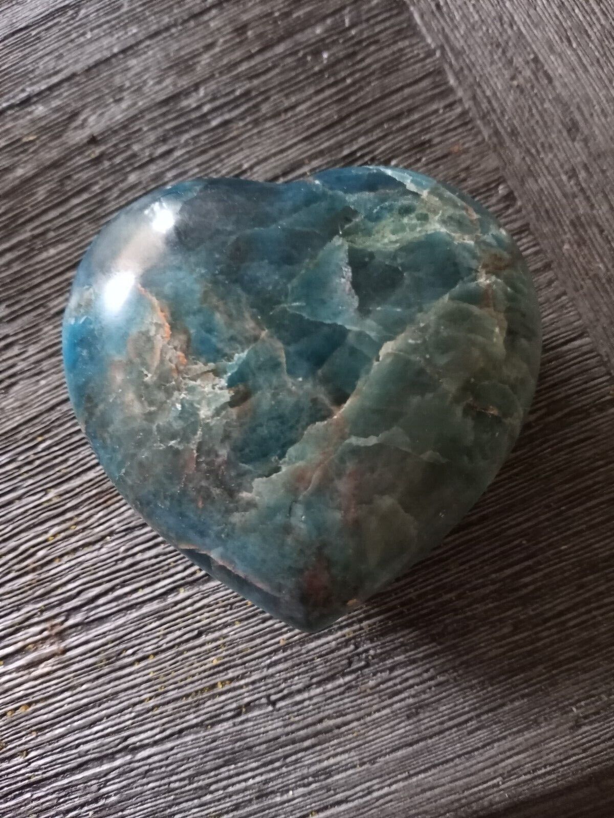 Blue Apatite Polished Hearts - BY WEIGHT (RK70) × 1 300-400g