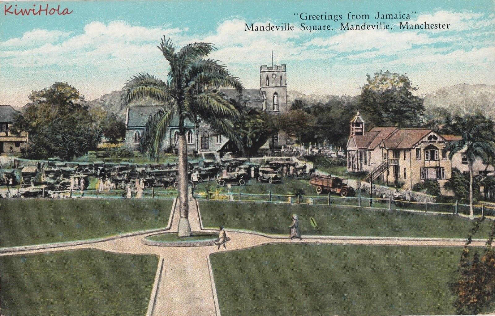 Postcard Greetings from Jamaica Mandeville Square Mandeville Manchester