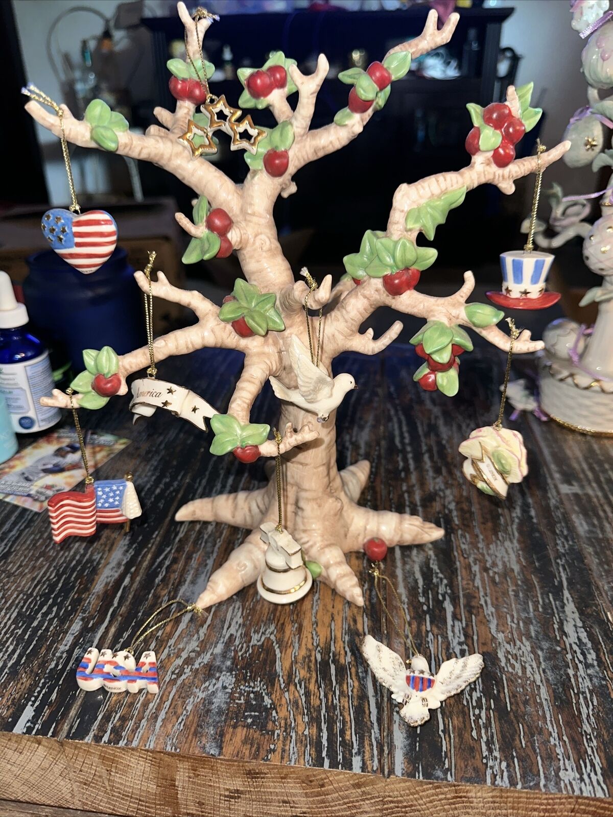 LENOX Tree of Independence W All 10 Mini Ornaments EXCELLENT CONDITION
