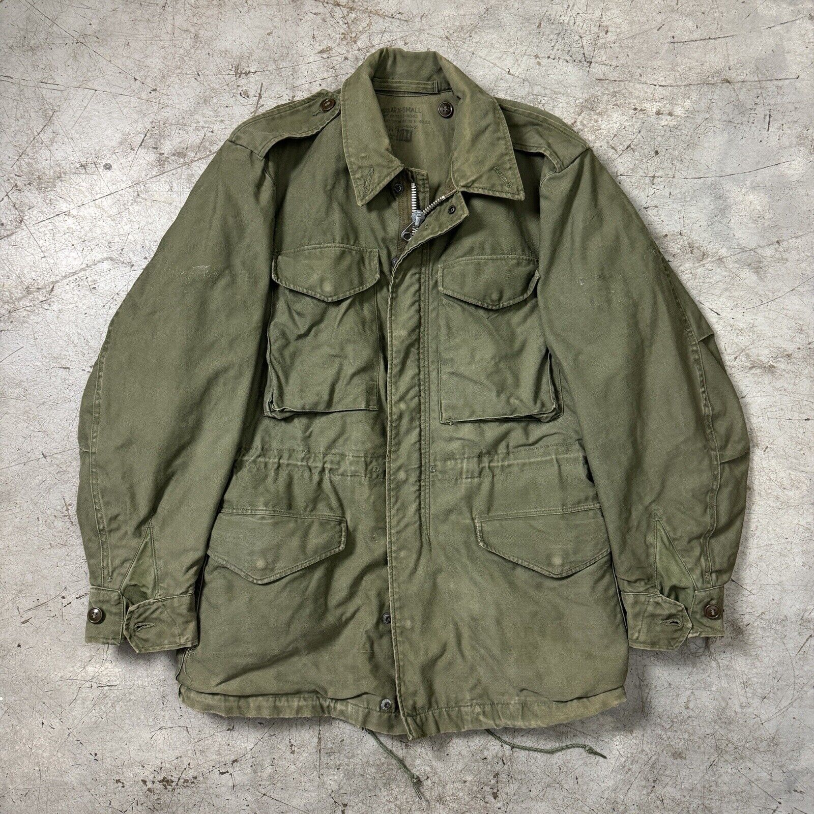US Army M-51 M-1951 Field Jacket OG107 X-Small XS Vietnam Faded 50s Vtg