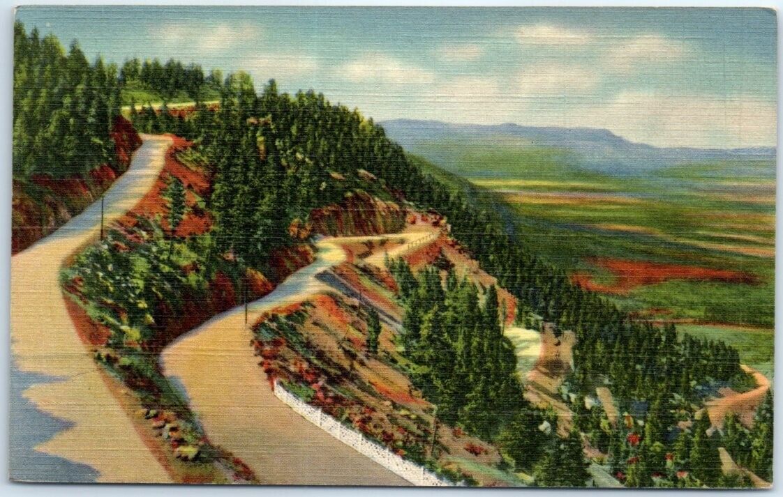 Postcard - Broadmoor-Cheyenne Mountain Highway - Colorado Springs, Colorado