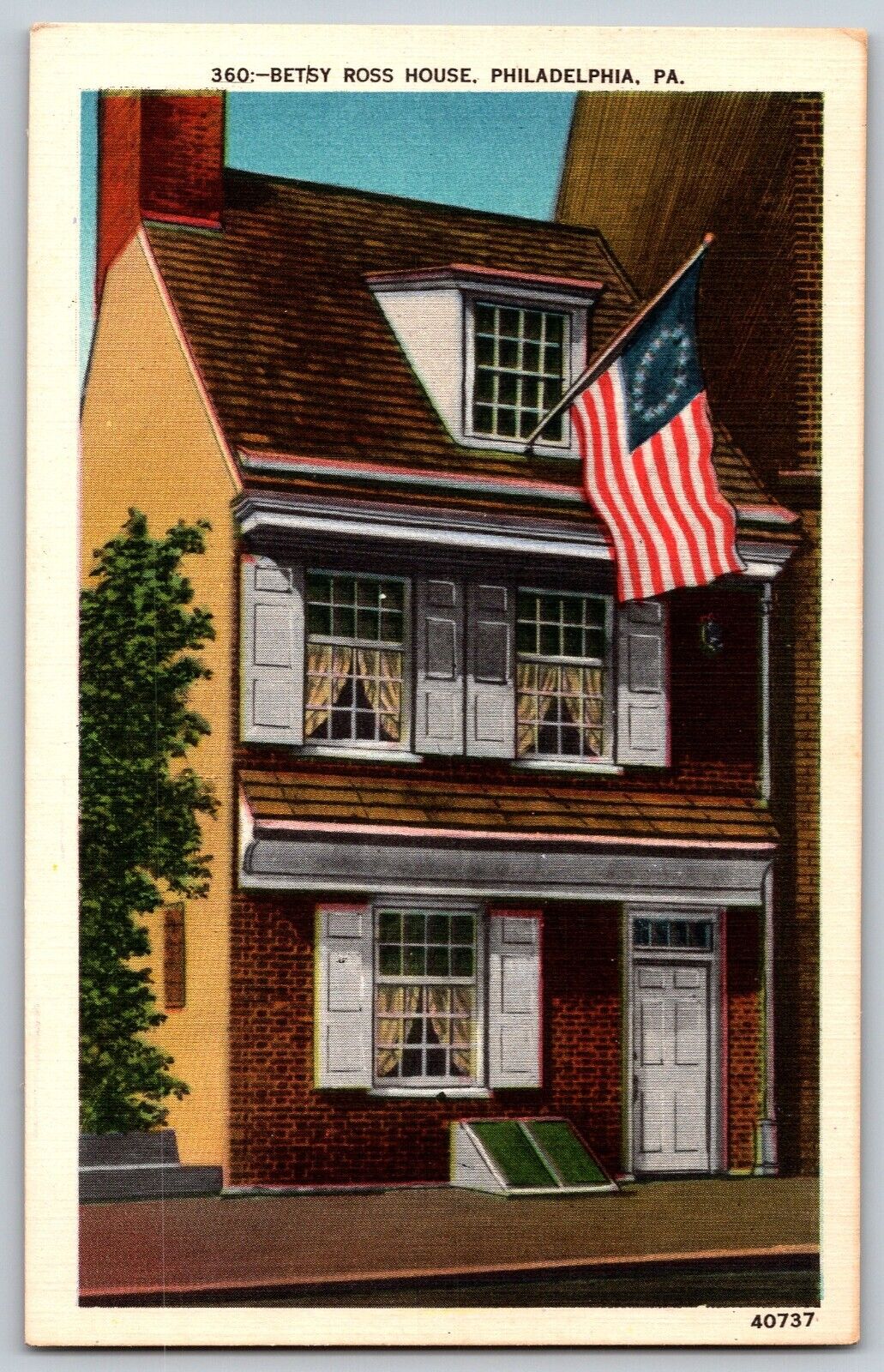 Philadelphia, Pennsylvania PA - Betsy Ross House - Vintage Postcard - Unposted