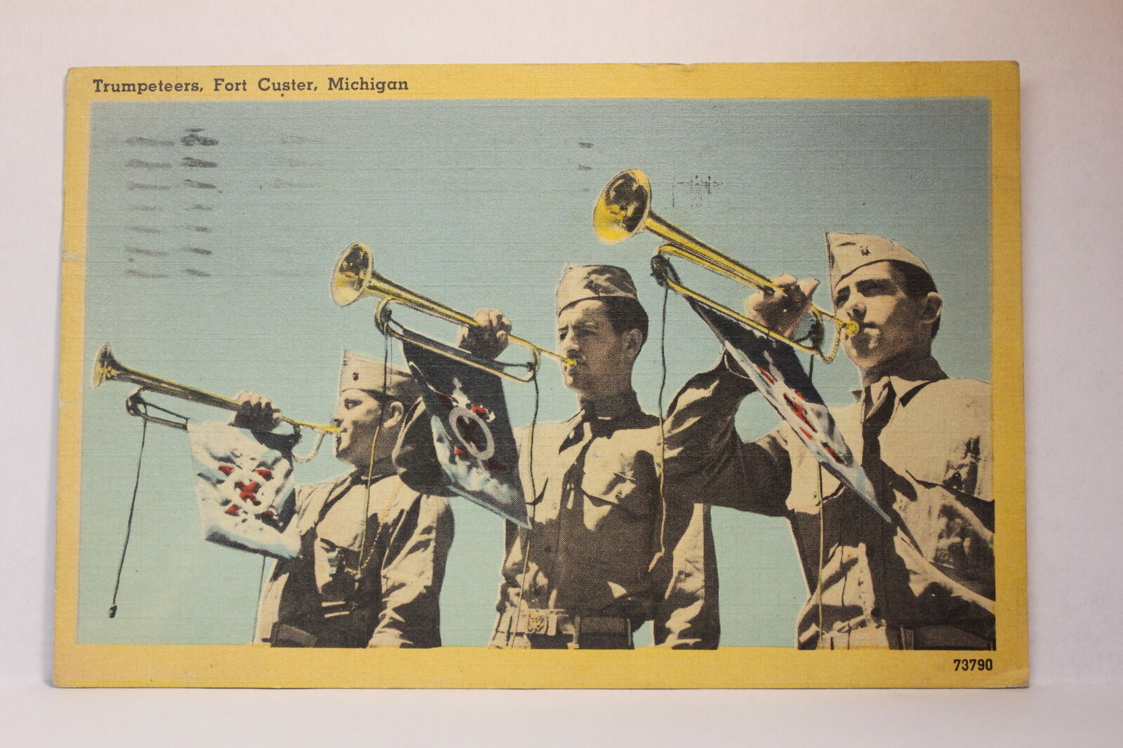 Postcard Trumpeters Fort Custer MI D23