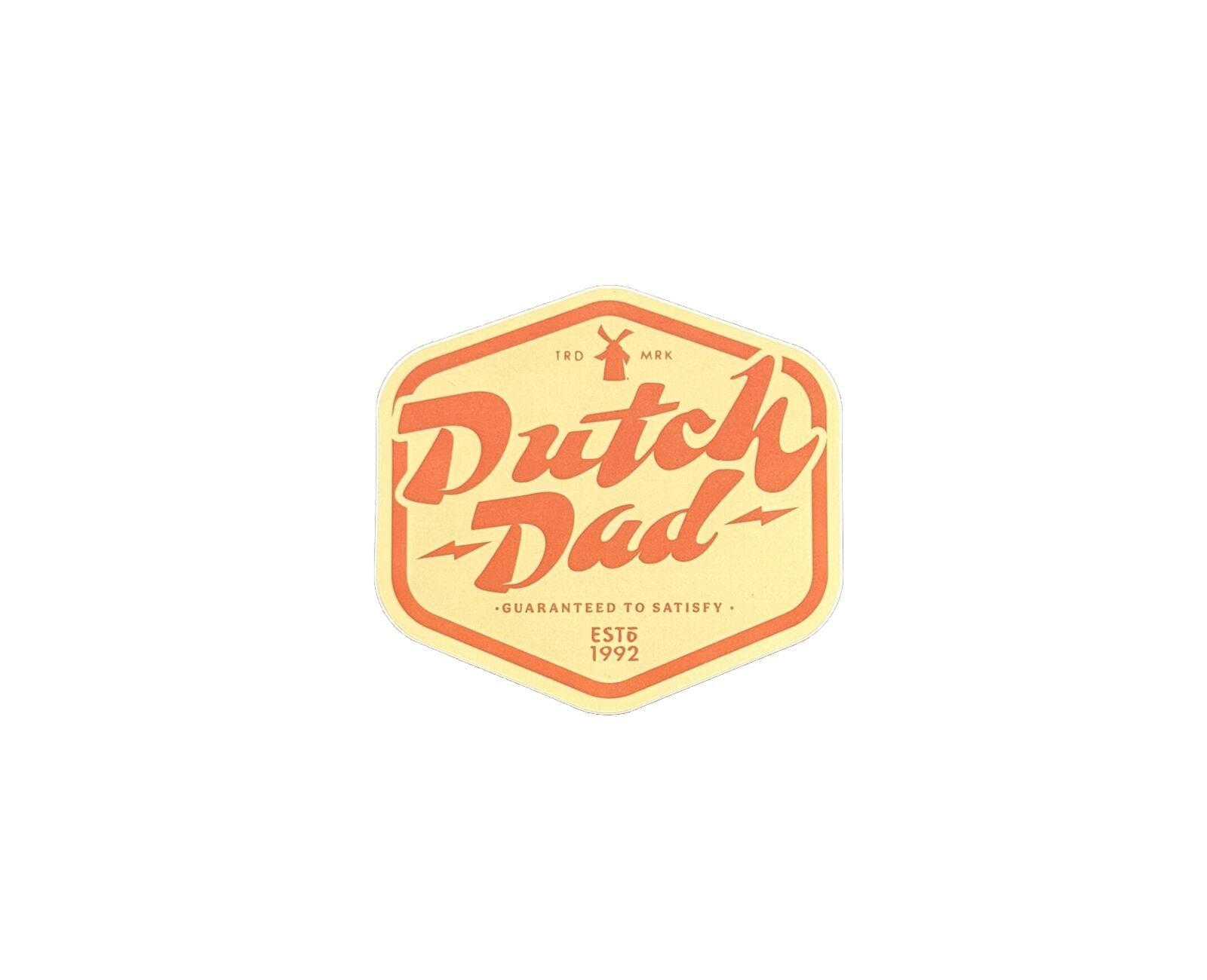 Dutch Bros Sticker Dutch Dad Orange Peach Windmill Bolt Father\'s Day June 2021