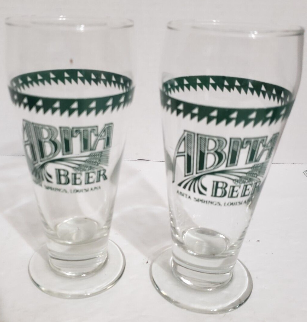 Lot of 2 Abita Brewing Co. Abita Springs Louisiana Footed Pilsner Beer Glasses