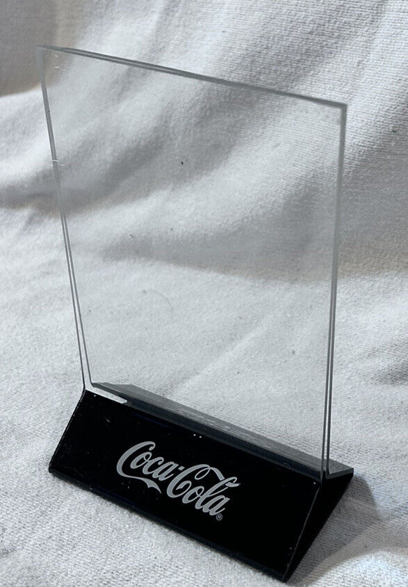 Coca Cola Coke Tabletop menu holder Stand black Vintage New Condition Rare 6”