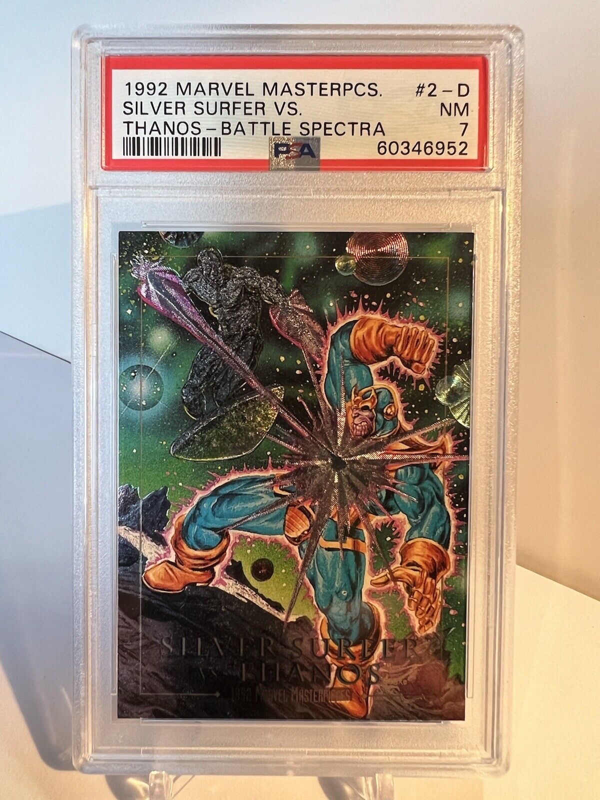 1992 Marvel Masterpieces Silver Surfer vs Thanos Battle Spectra 2-D PSA 7 NM