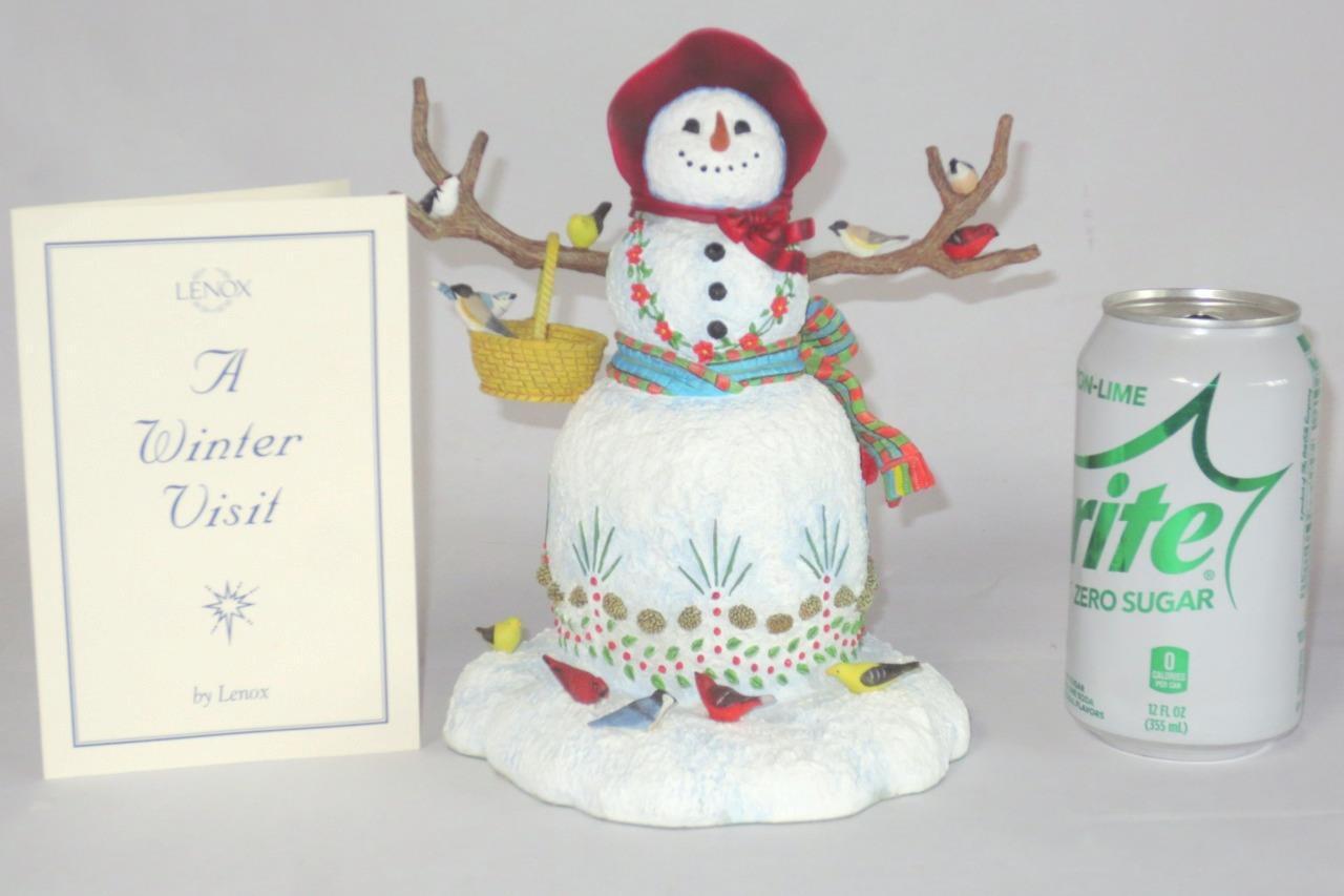 Lenox Female Snowman w/ Birds Figurine A WINTERS VISIT w/ box Lynn Bywaters 1999