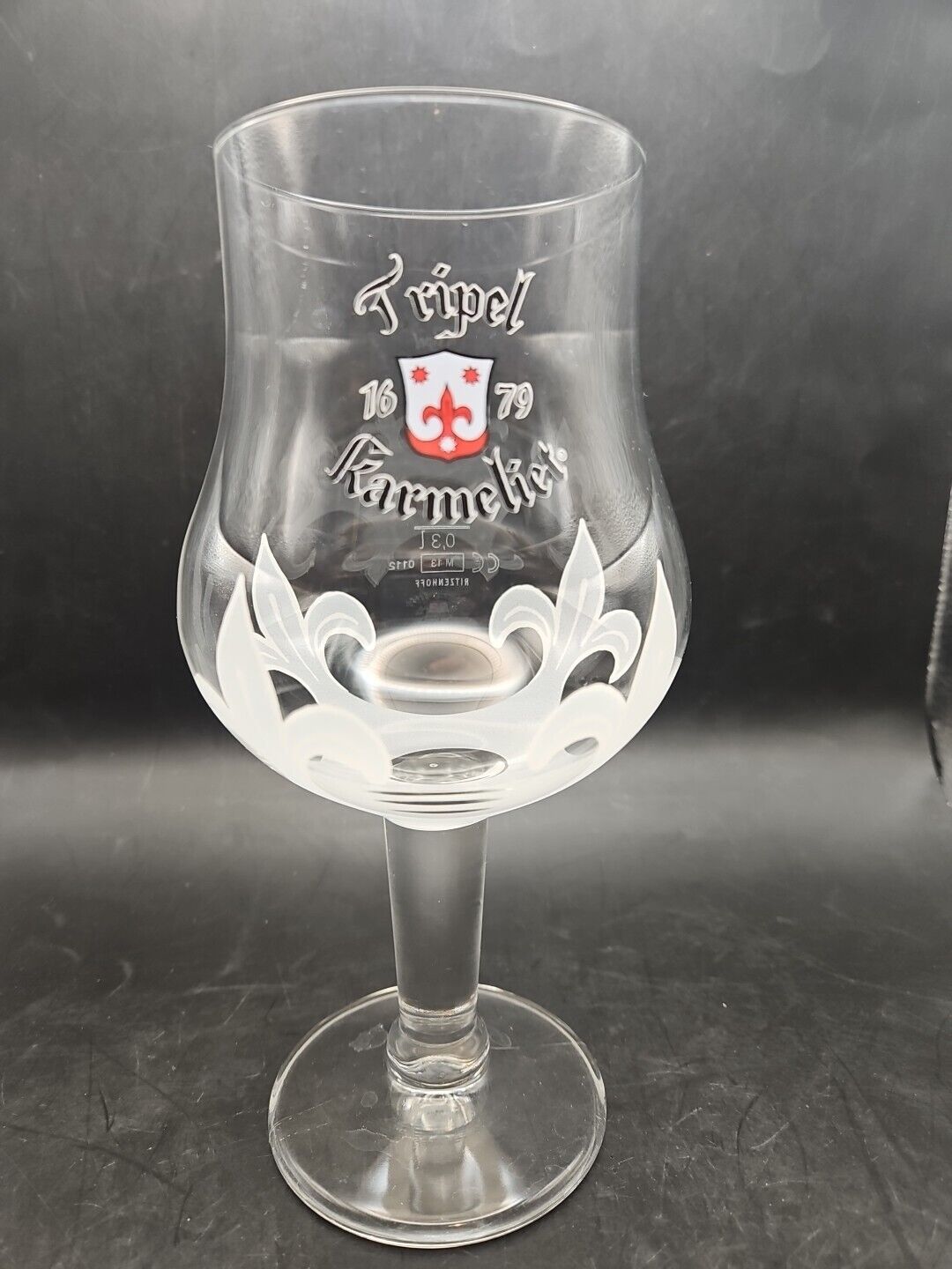 Tripel Karmeliet Belgian Beer Glass Ritzenhoff Crystal Goblet Footed Stemmed