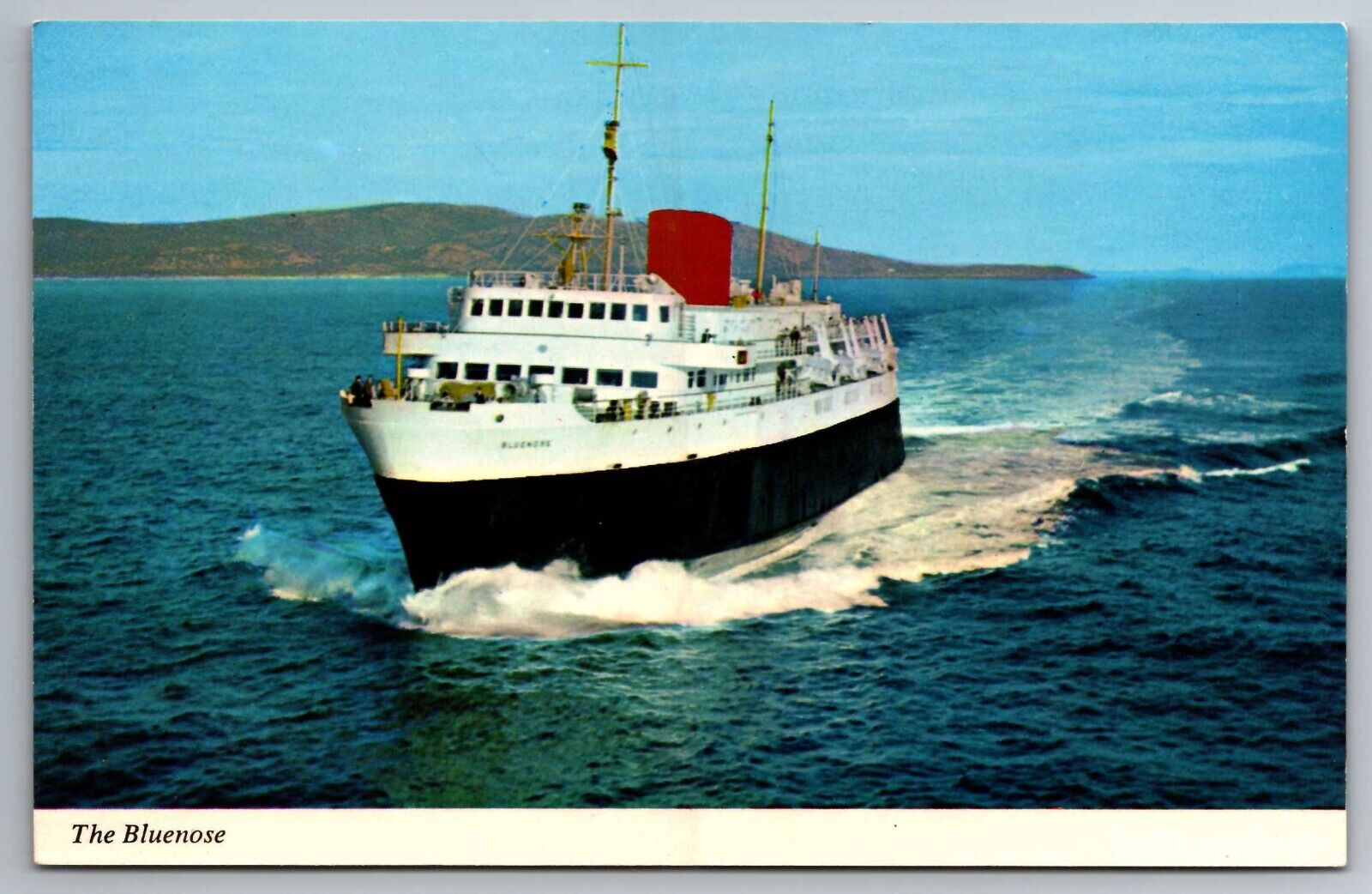 Postcard Yarmouth-Bar Harbor Maine Ferry Bluenose Heading for Nova Scotia  F 8