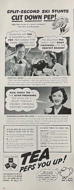 Rare 1941 Original Vintage Iced Tea Peps You Up Drink Advertisement AD