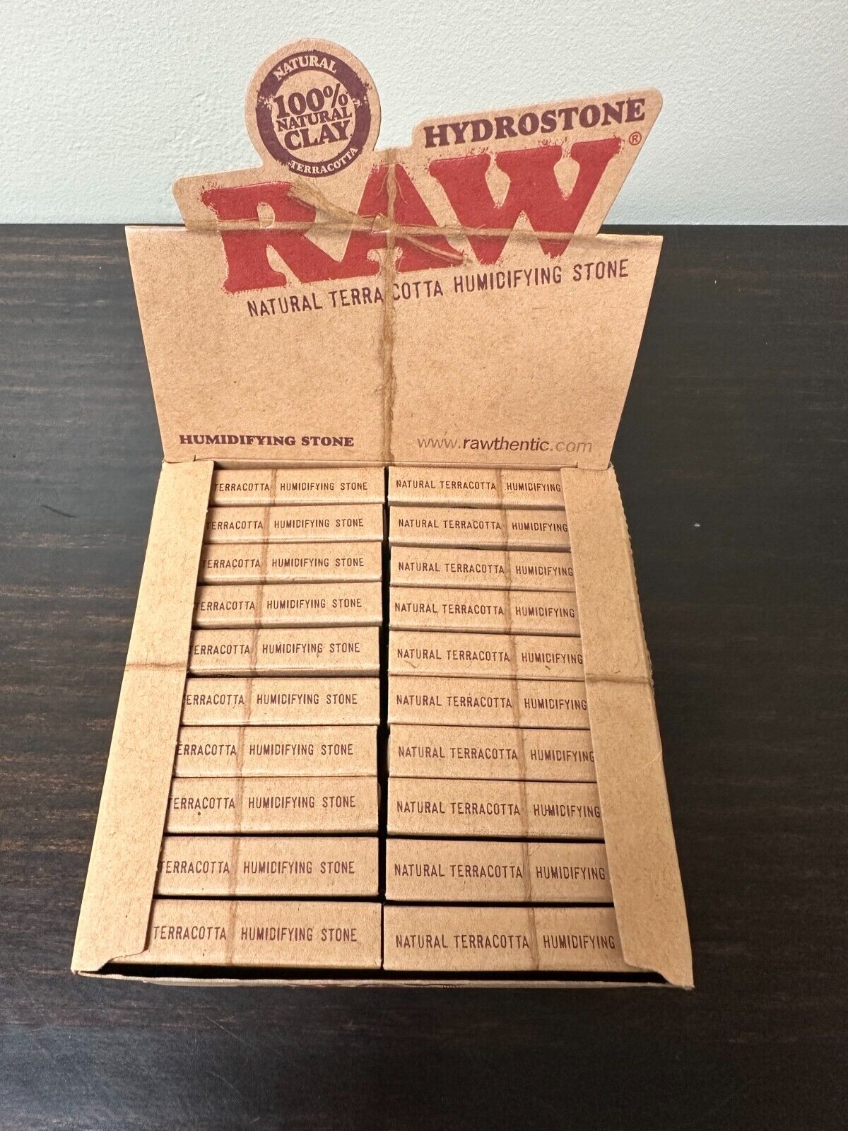 RAW Hydrostone - 20 Pack with Display -100% Natural Terracotta Humidifying Stone