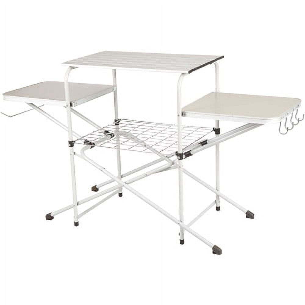  Camp Kitchen Cooking Stand with Three Table Tops, Indoor Outdoor