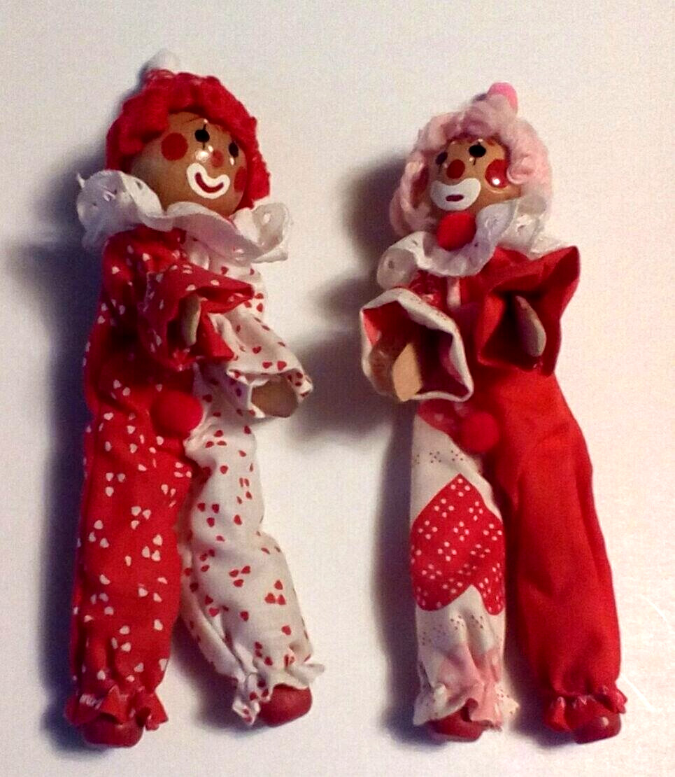 A Pair of wooden Clown Dolls
