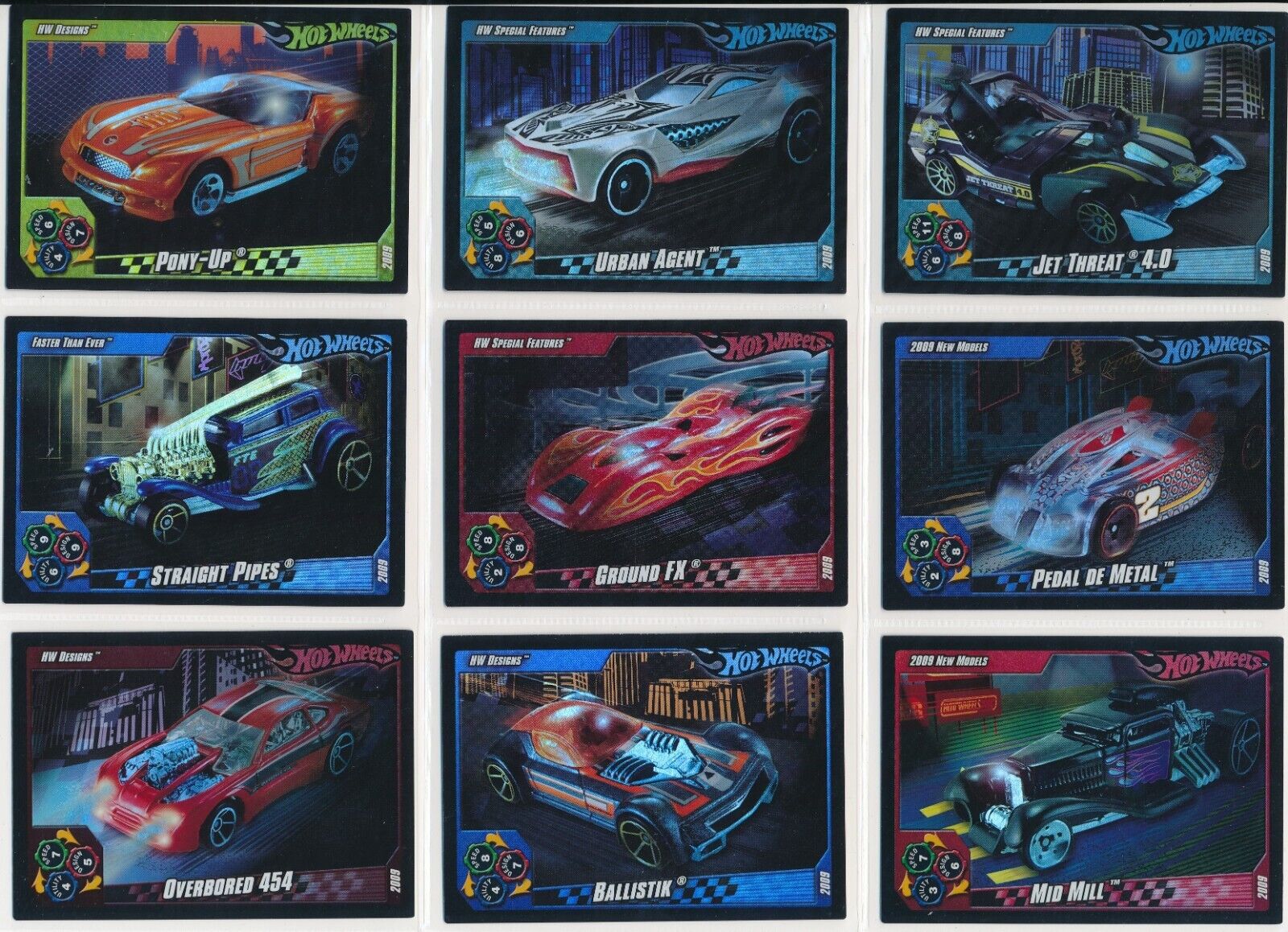 2010 Enterplay Hot Wheels Trading Cards Fun Packs Game Foil Cards Lot of (9) #6