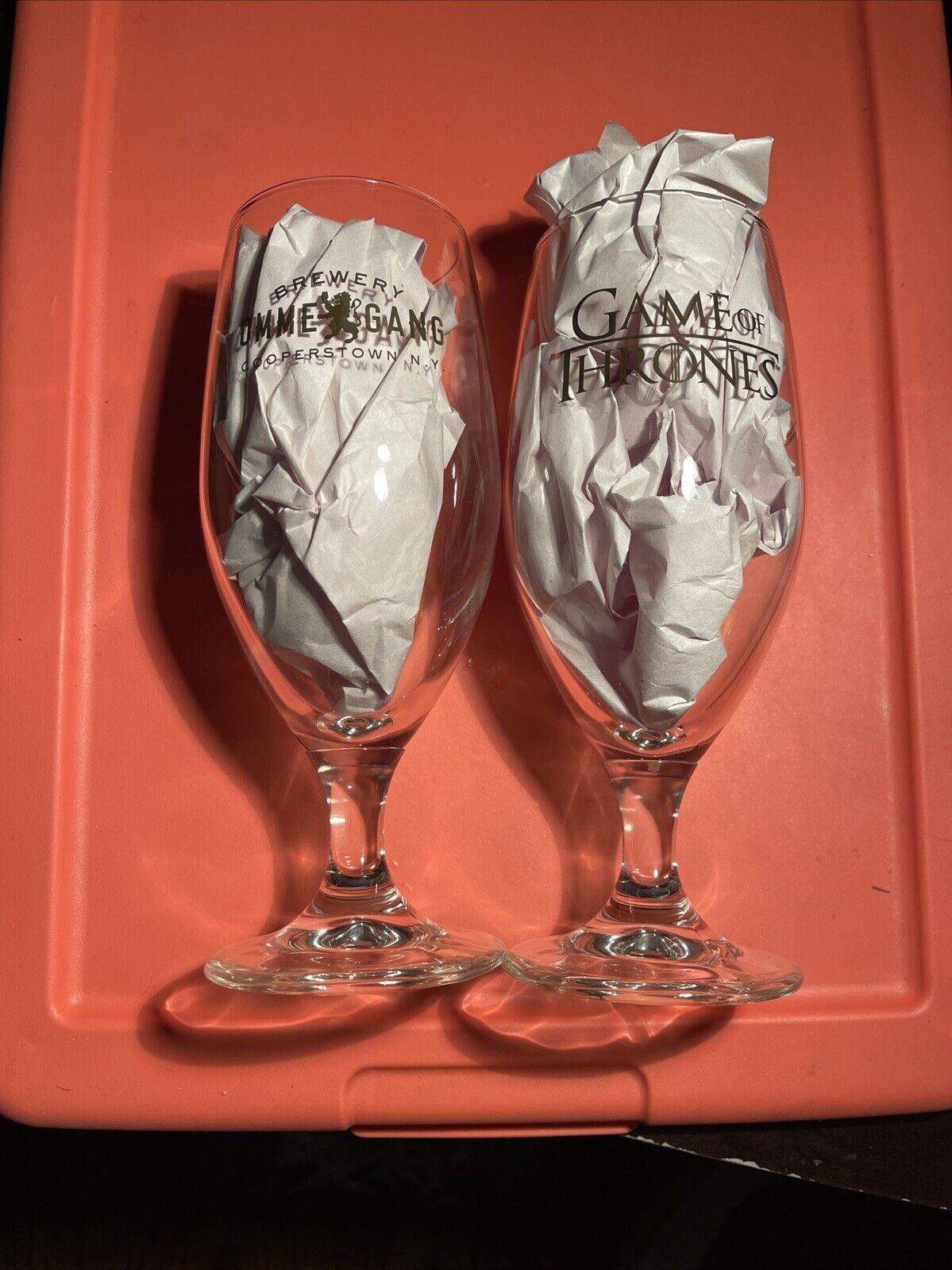 Game Of Thrones Ommegang Stemmed Glass Brewery Cooperstown New York Set Of 2