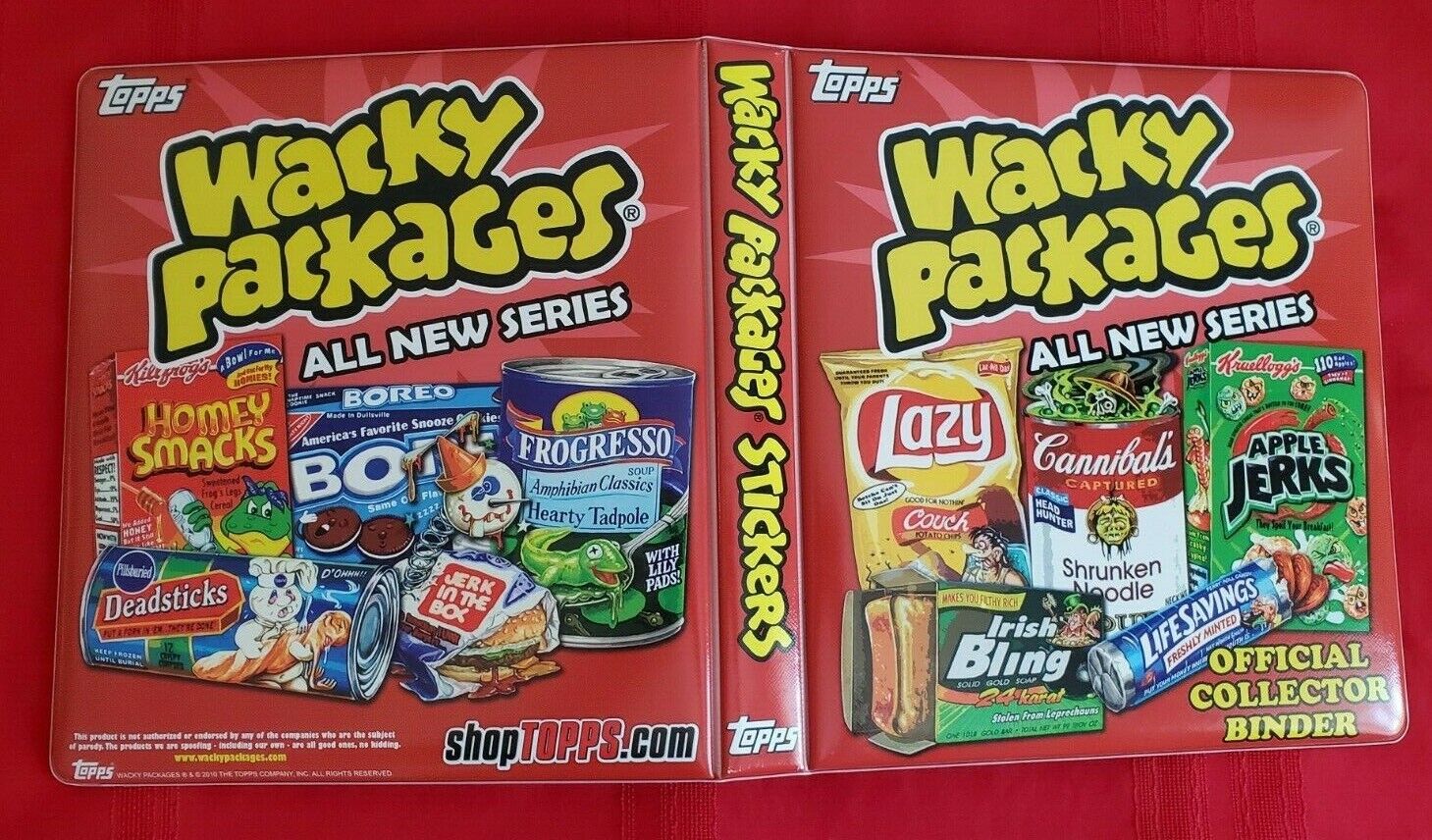 2010 TOPPS WACKY PACKAGES ALL NEW SERIES OFFICIAL RED BINDER   @@ RARE @@