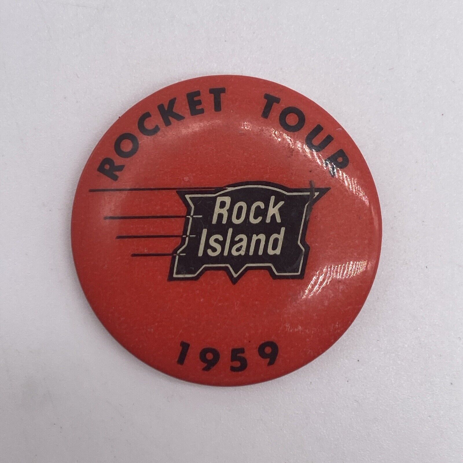 Vintage Rock Island Rocket Tour 1959 Pin Button