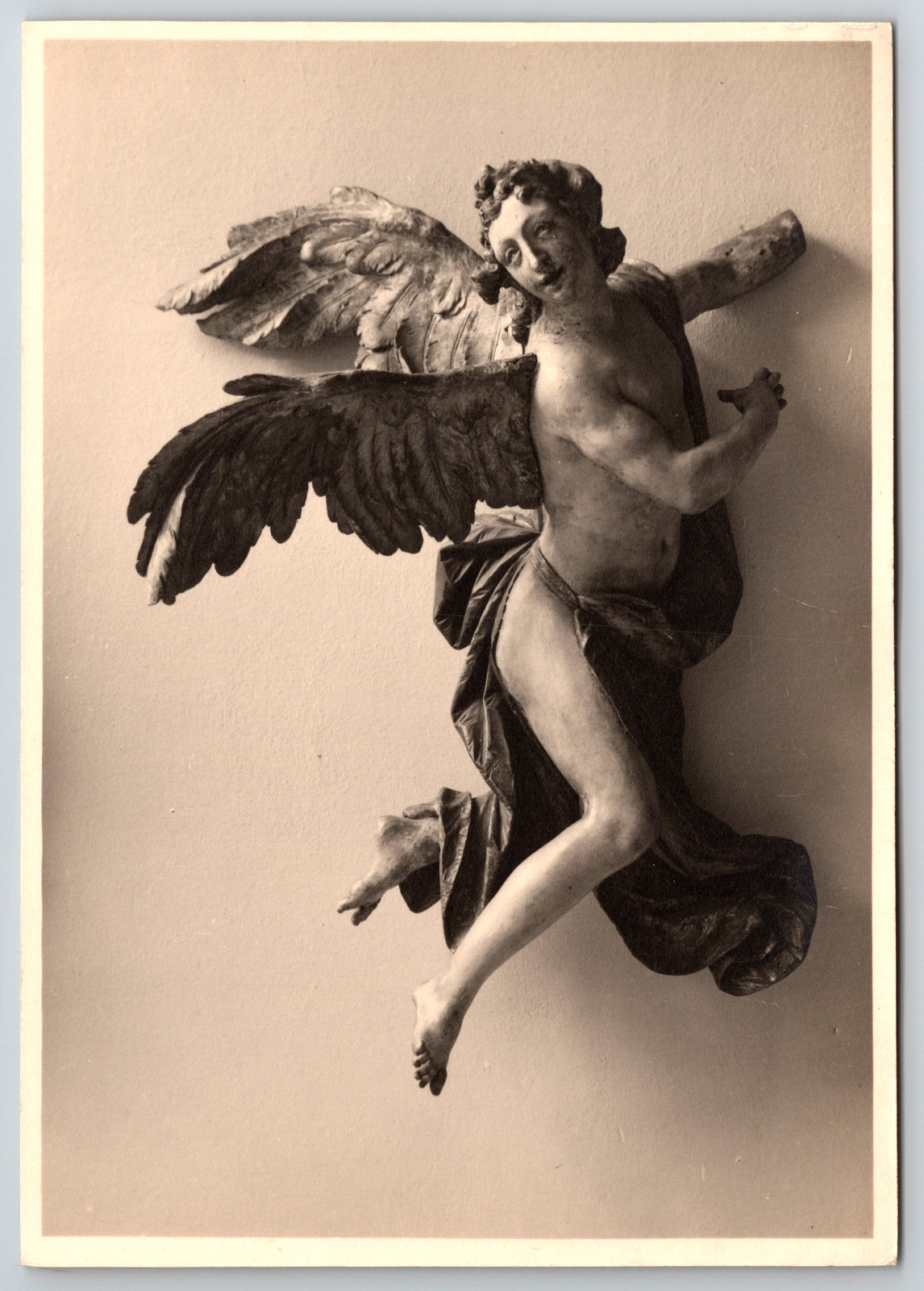 c1950s Angel Statue Stone Terracotta Ignaz Gunther Art Vintage Postcard