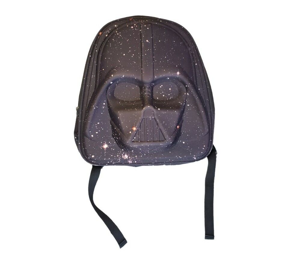 Loungefly Darth Vader Galaxy Backpack 3D Molded Helmet Star Wars Bag Stars Black