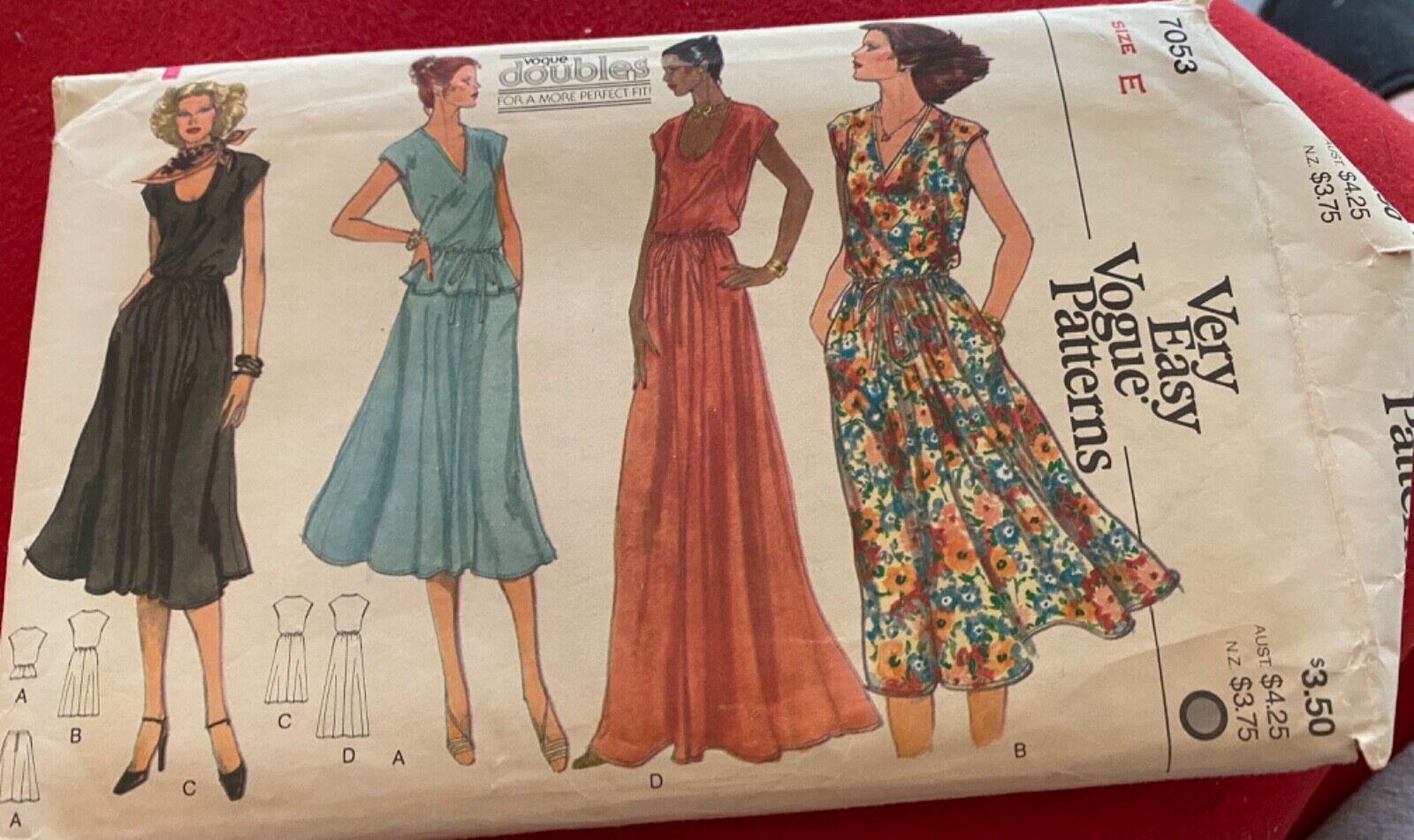 Vintage Very Easy Vogue Sewing Pattern for Dress, Top, and Skirt. Sz E (14-16).