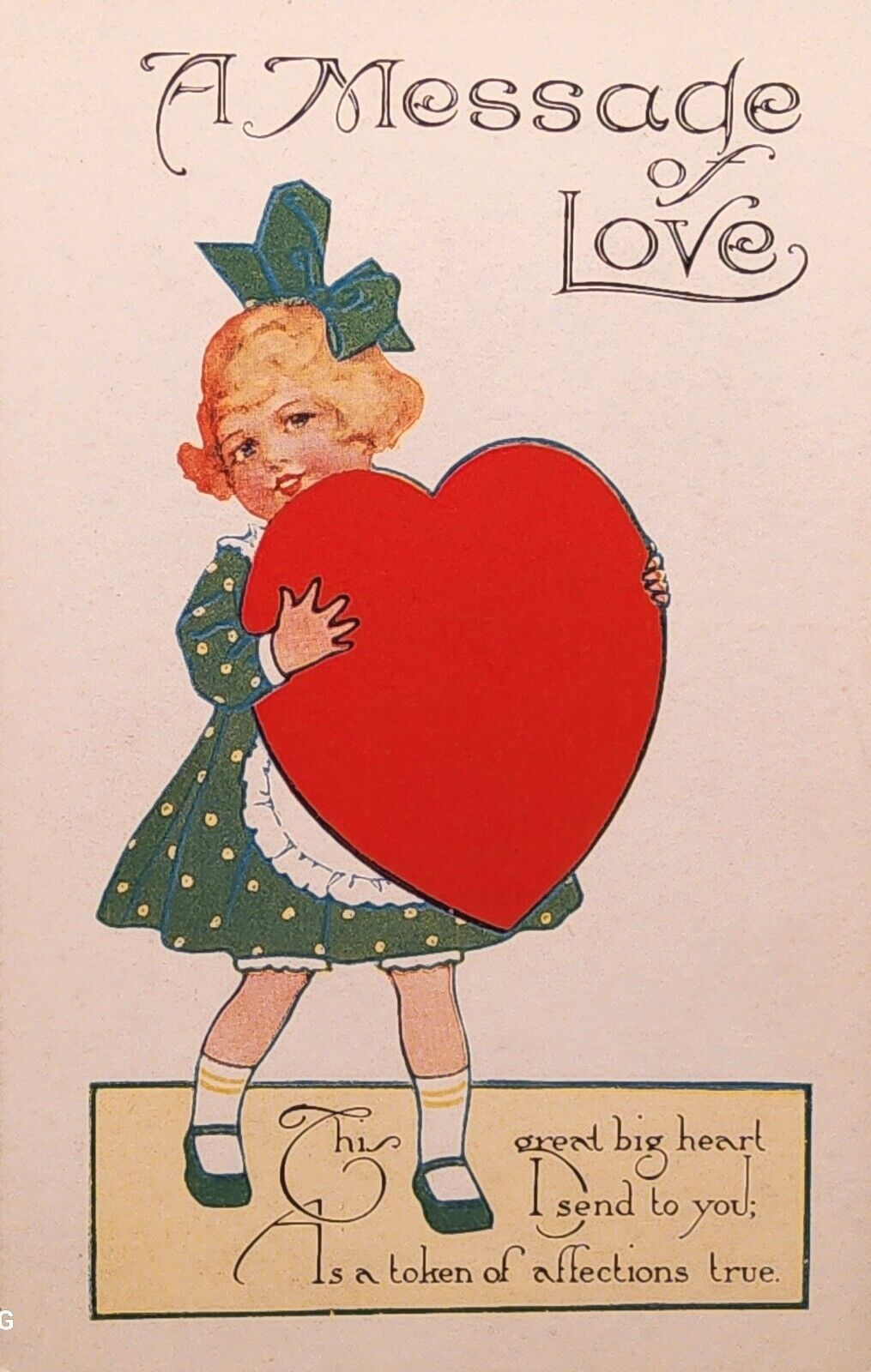 1912 Valentines Day Greetings Postcard ~ A Message Of Love ~ #-4226