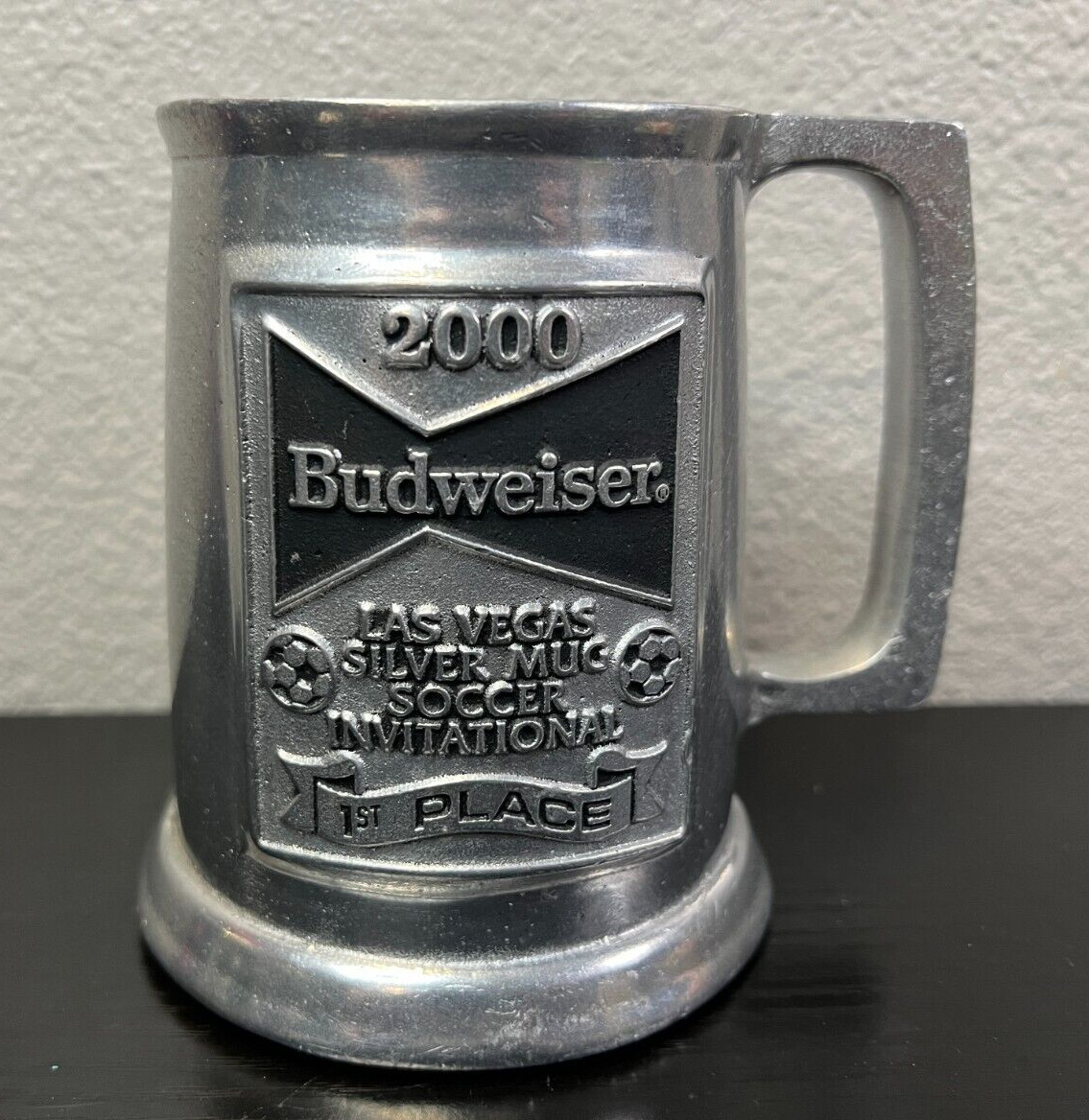 Budweiser 2000 Las Vegas Silver Mug Soccer Invitational 1st Place Pewter Stein
