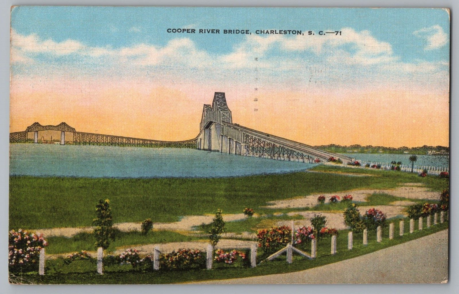 Postcard Cooper River Bridge, Charleston, South Carolina