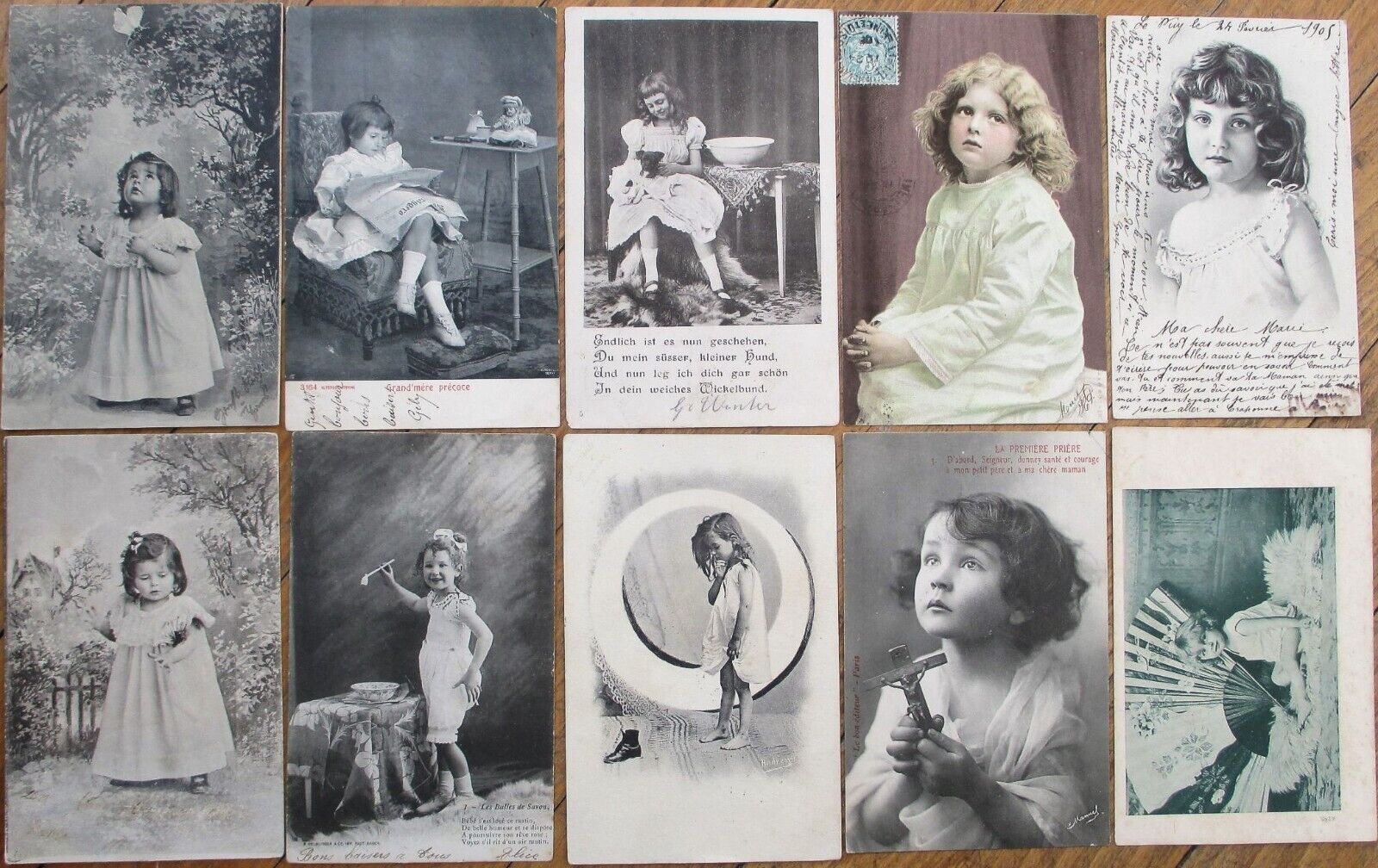 Children 1903 French Fantasy Postcard Group of Ten, Undivided Backs, Used