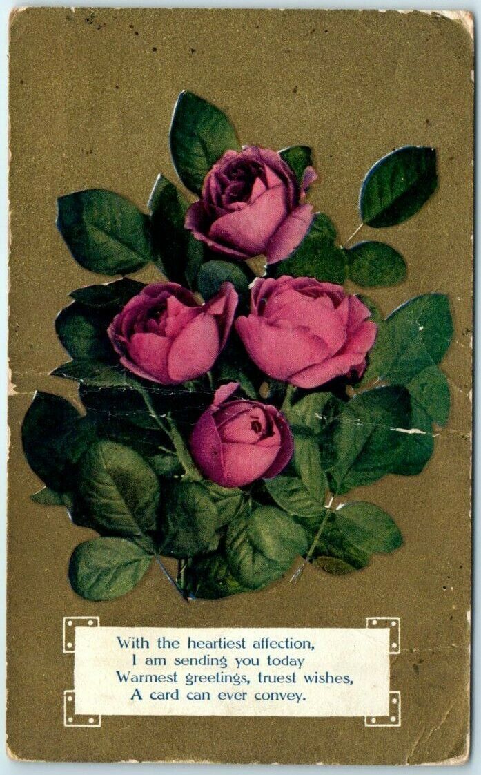 Postcard - Greeting Card with Poem - Roses/Flowers Art Print