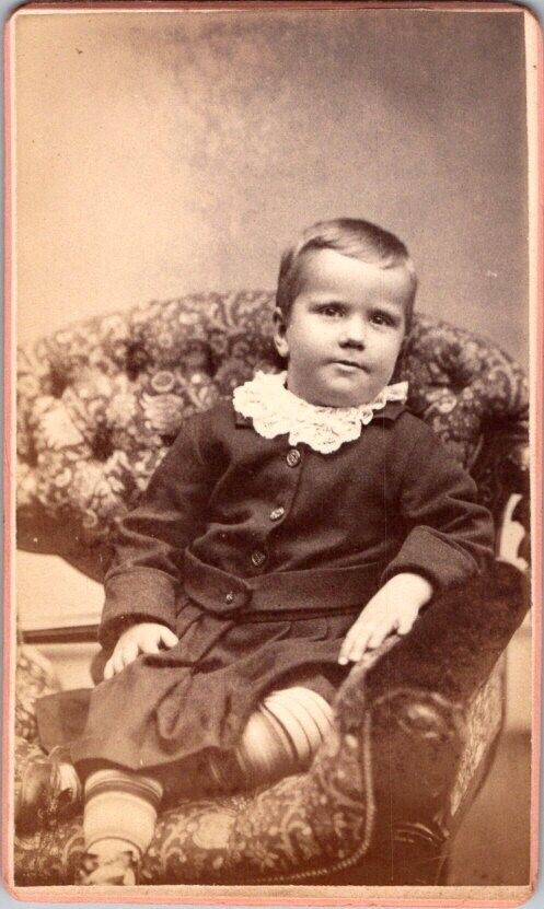 Handsome Little Boy in Chair, c1870s, CDV Photo, #1957