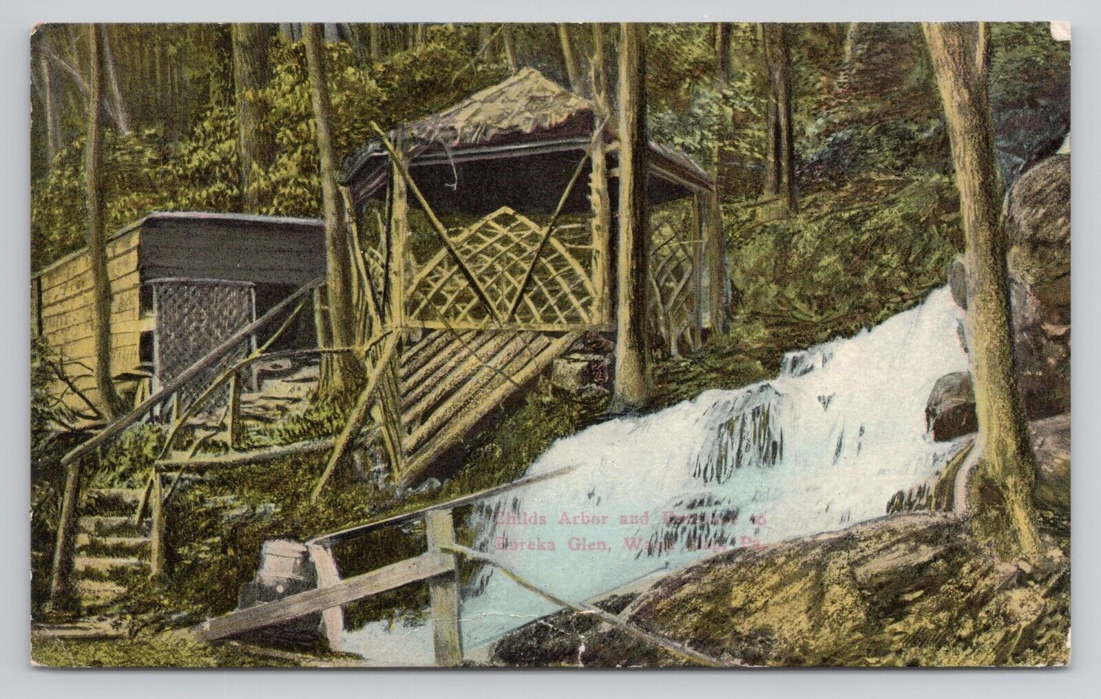 Childs Arbor Delaware Water Gap Pennsylvania 1915 Antique Postcard