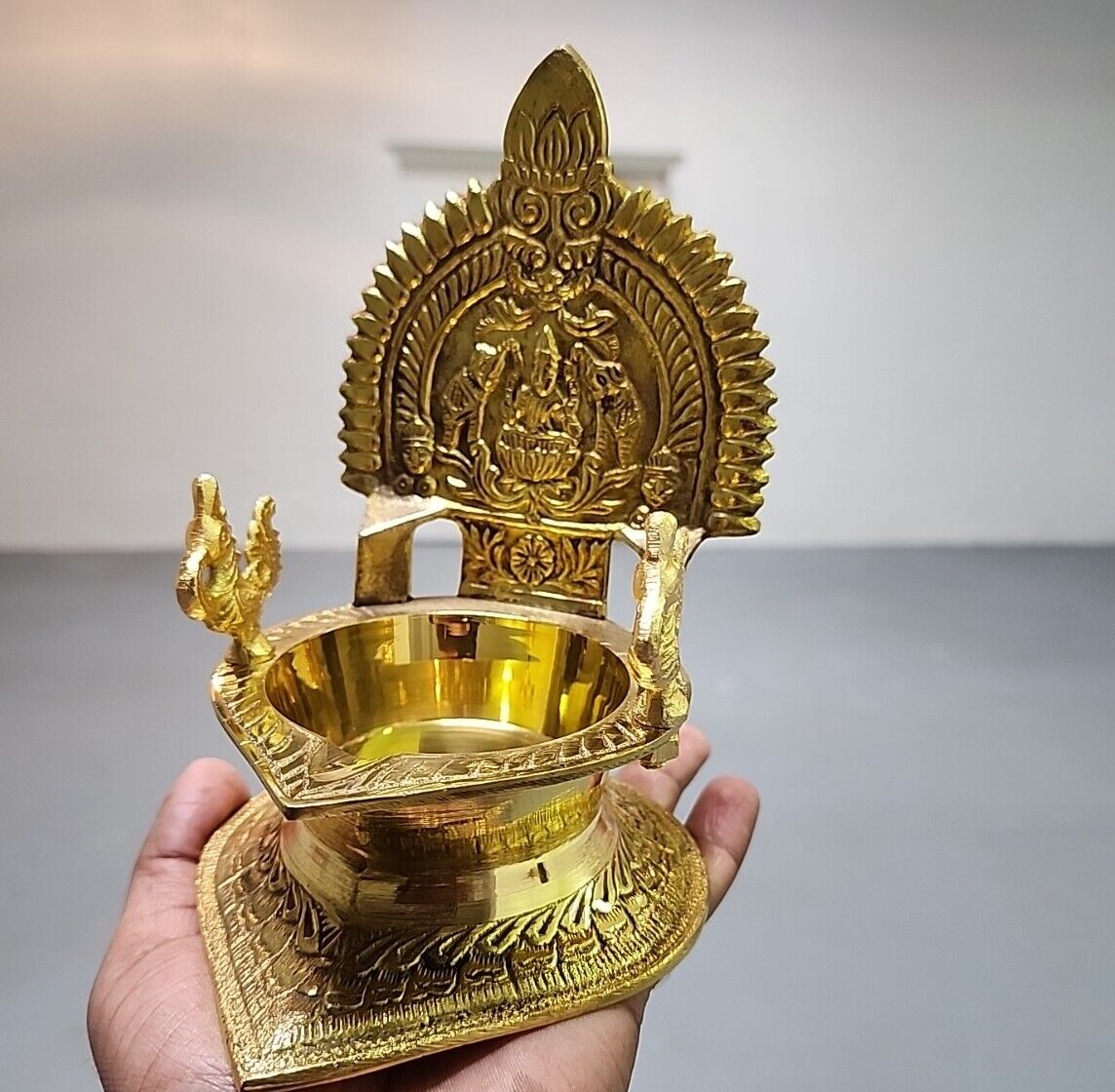 Big size laxmi Brass Diya Lamp Oil For Puja usa Seller fast ship 