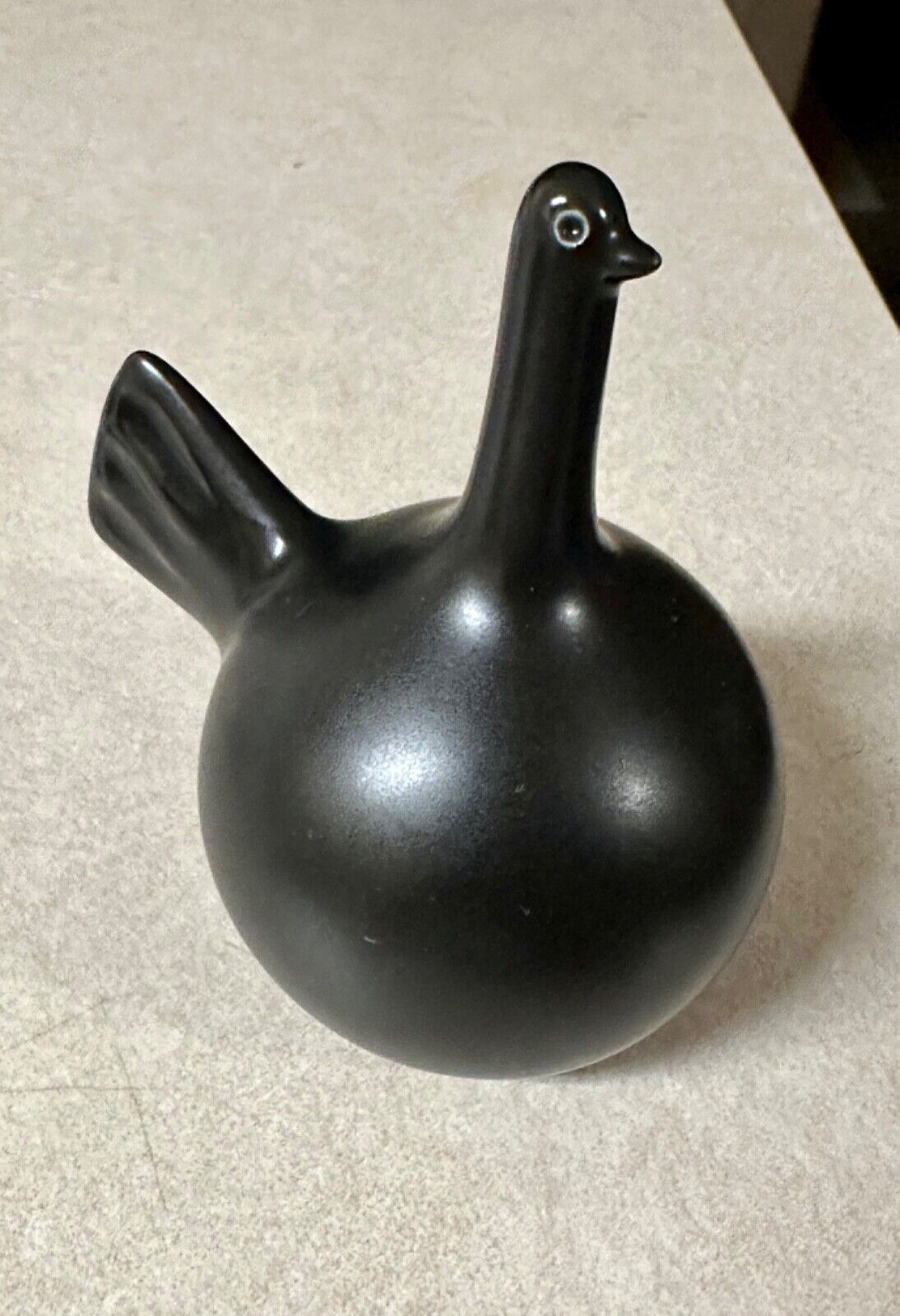 Vtg Hakusan Japan Stylized Modern Black Porcelain Bird Figurine