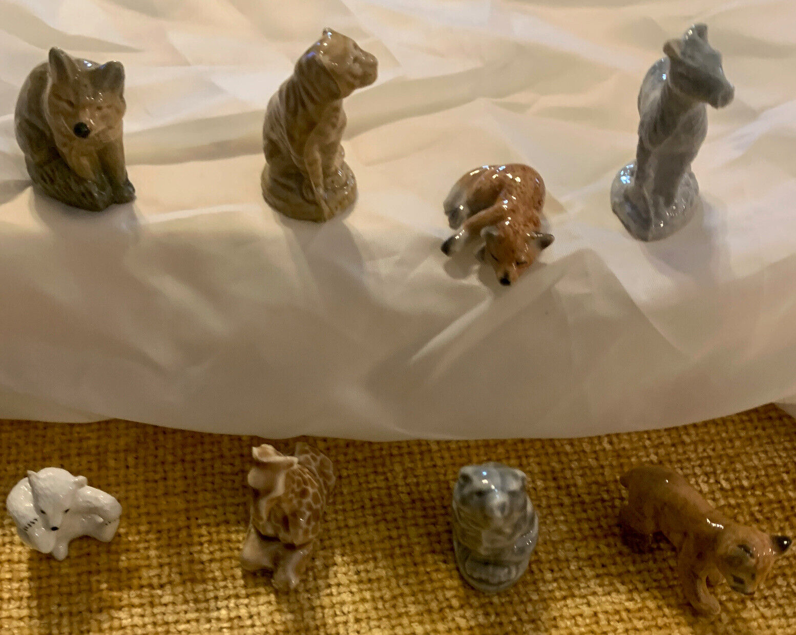 *Miniature* Animal Figurines-  8 Glass Ceramic Collectible Lot