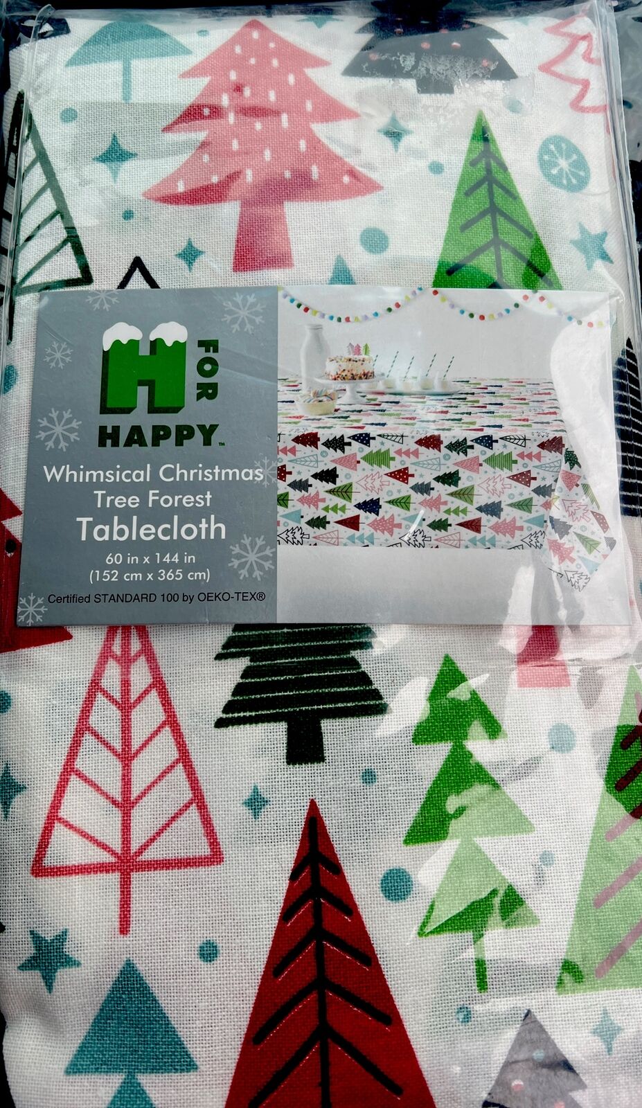 Tablecloth Whimsical Christmas Tree Forest 60\