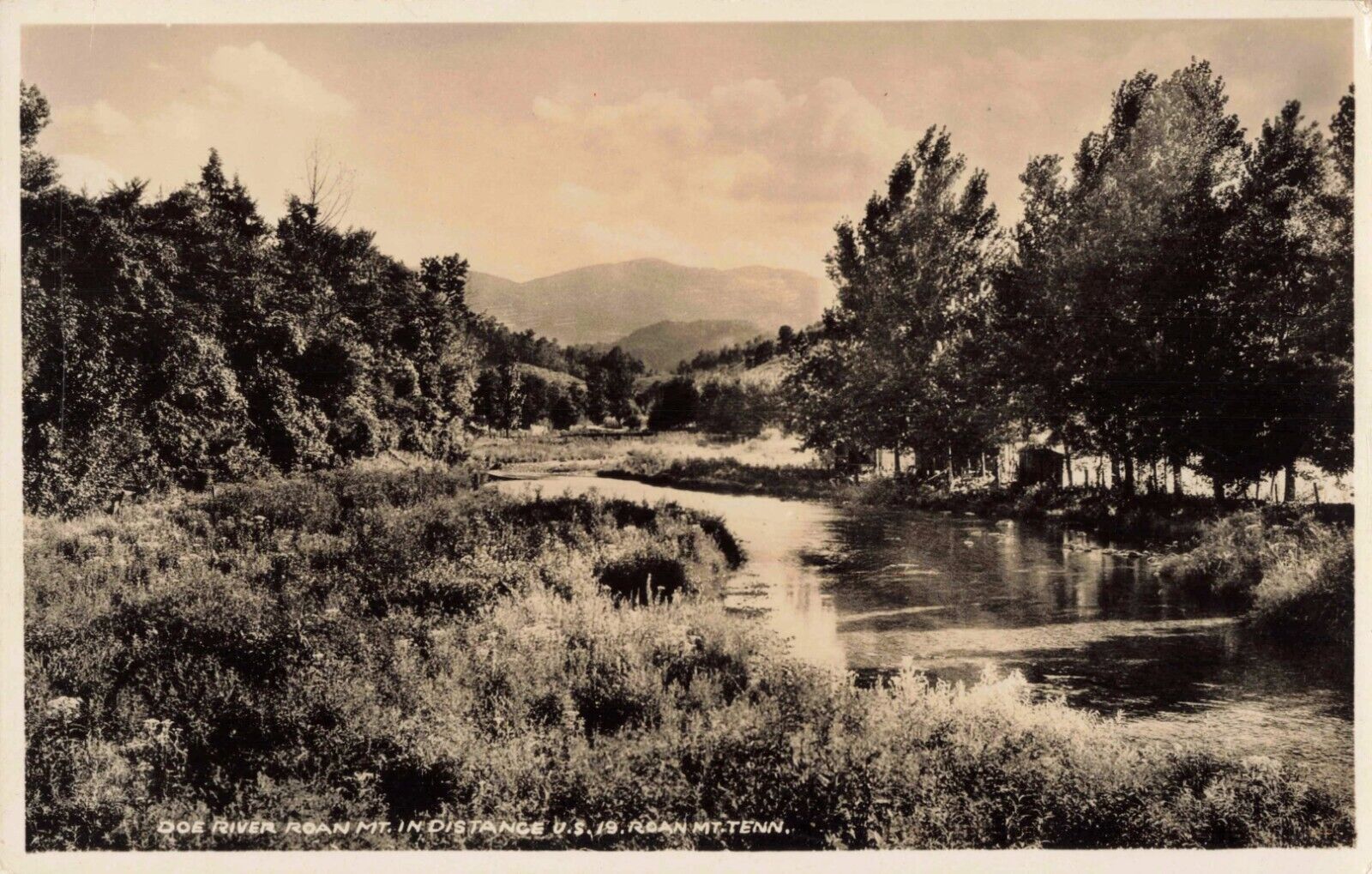 Doe River Roan Mountain US Highway 19 Tennessee c1930 Real Photo RPPC