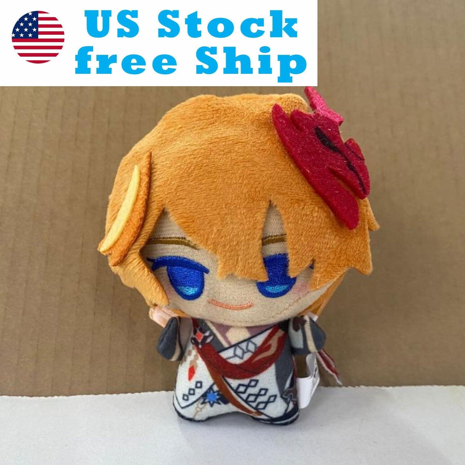 Genshin Impact Tartaglia Plush Doll Moppet Toy Mascot keychain Gift 10cm US Ship