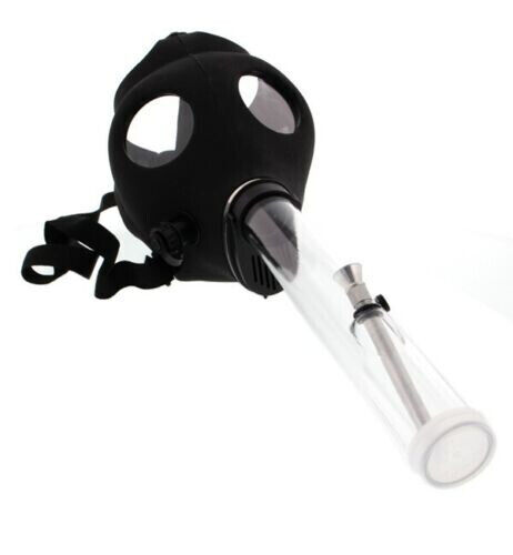 Silicon Gas Mask Bong Hookah Smoking Black Color Mask w/ Gift Box