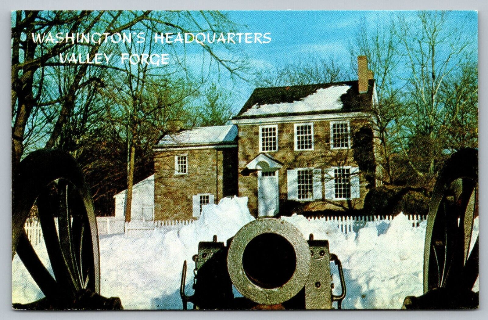 Postcard Historic Valley Forge Park Pennsylvania Cannon Washington's HQ 