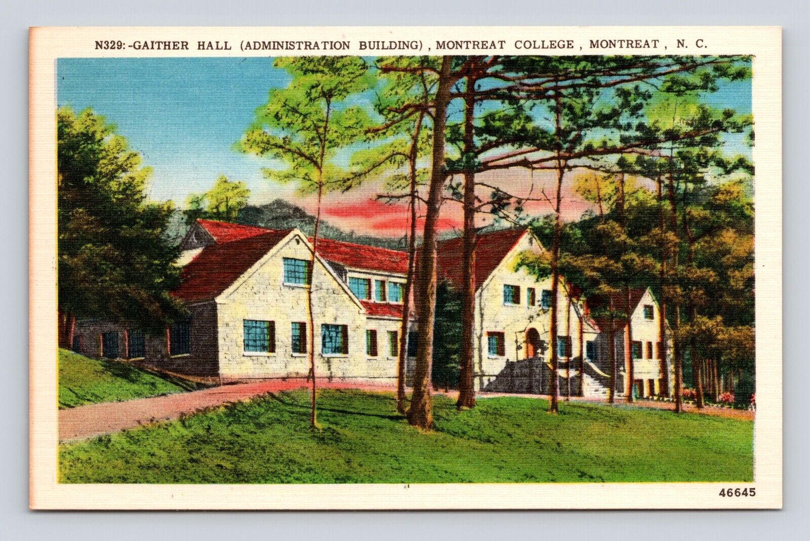Postcard Montreat College Gaither Hall Administration Building NC North Carolina