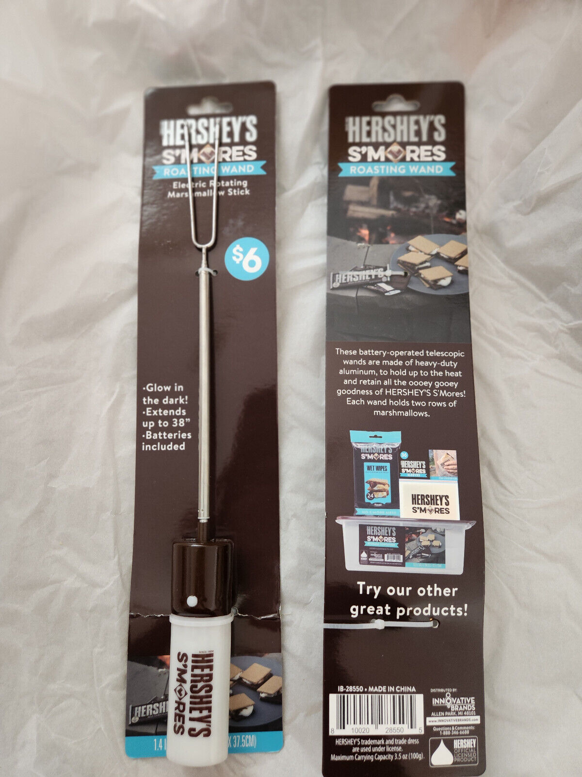 Hershey\'s S\'mores Roasting Wand Glow in the Dark *new*