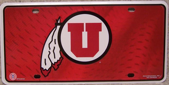 NCAA Aluminum License Plate Utah Utes NEW