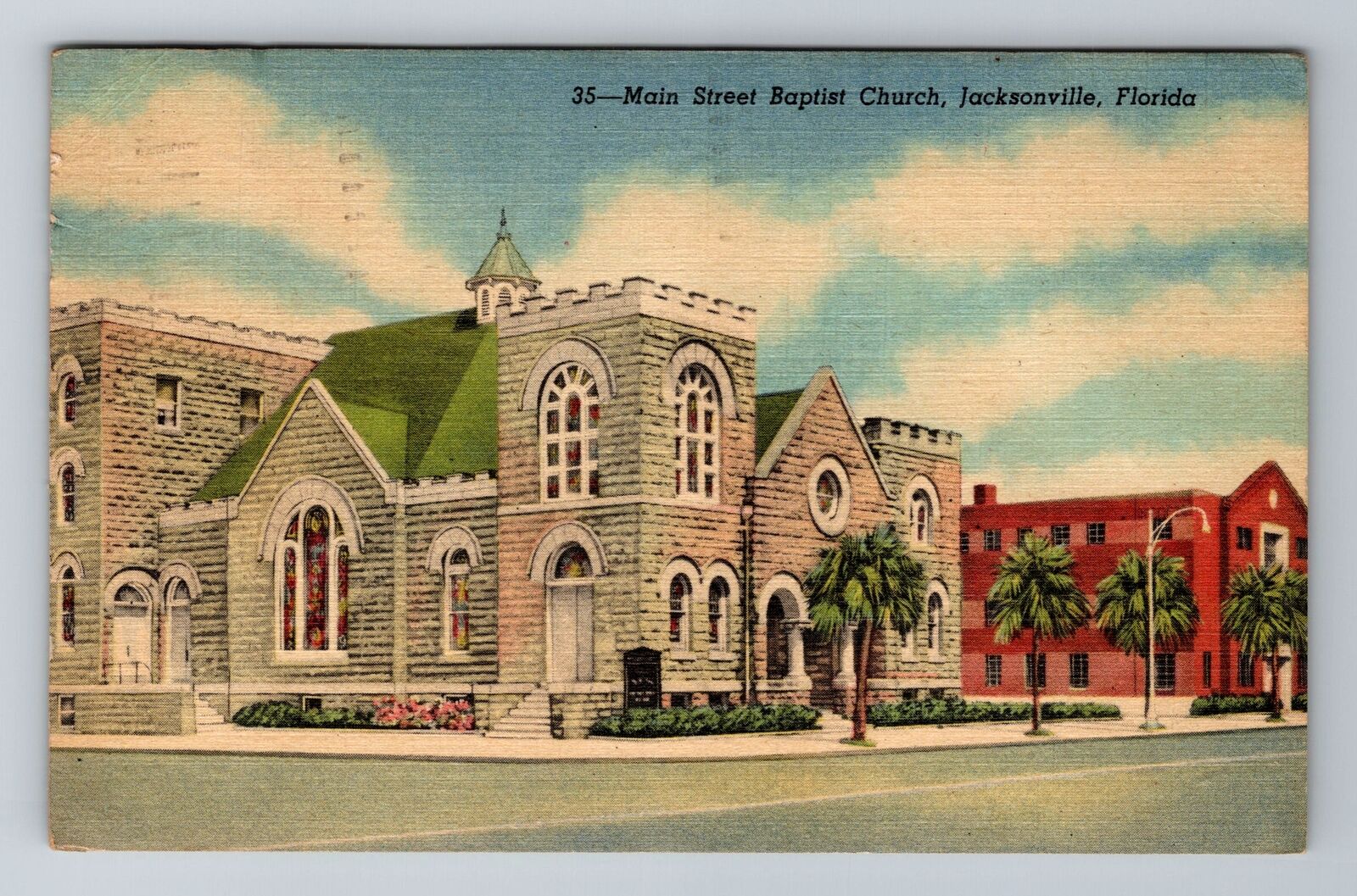 Jacksonville FL-Florida, Main Street Baptist Church, c1958 Vintage Postcard