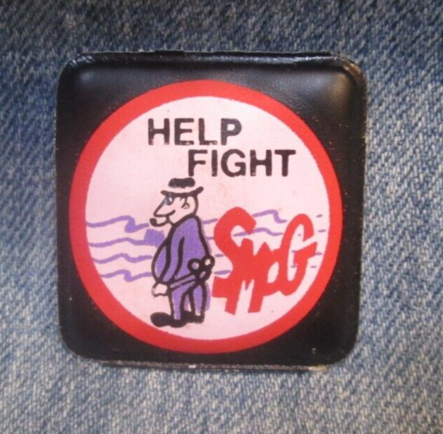 HELP FIGHT SMOG Vintage 1970's Puffy Magnet Hong Kong Humor Refrigerator EBS31