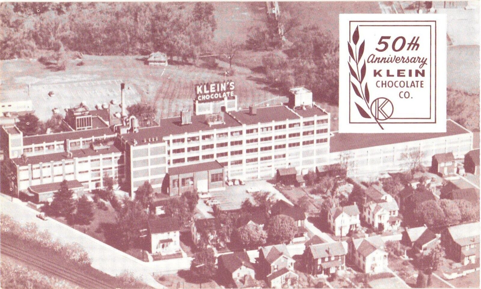 Elizabethtown Pennsylvania 50th Anniversary Klein Chocolate Co., Postcard